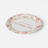 Fairy 1st Birthday Storybook Pappteller (Schrägansicht)