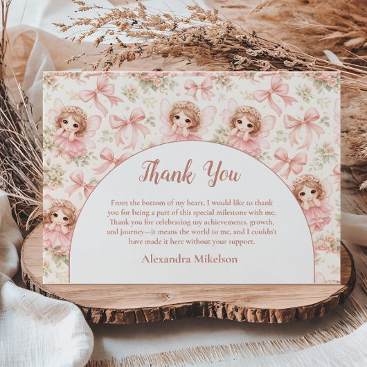 Fairy 1st Birthday Whimsical Garden Dankeskarte