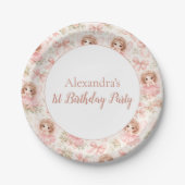 Fairy 1st Birthday Whimsical Garden Pappteller (Vorderseite)