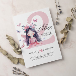 Fairy 2. Geburtstagswald Wasserfarbe Einladung