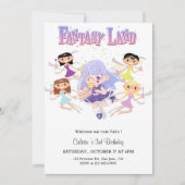 Fairy 3. Geburtstags-Girl-Party Einladung (Vorderseite)