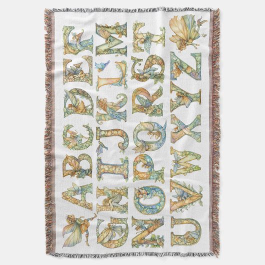 Fairy Alphabet in Whimsical Watercolor Decke (Vorderseite Vertikal)