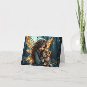Fairy and Cat Card Feiertagskarte