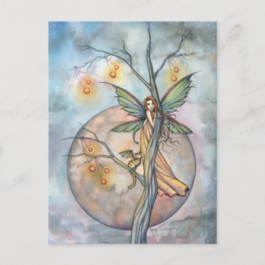 Fairy and Cat Postcard von Molly Harrison Postkarte (Vorderseite)