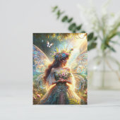 Fairy and Cat Tapestry Postkarte (Stehend Vorderseite)