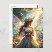 Fairy and Cat Tapestry Postkarte (Vorne/Hinten)