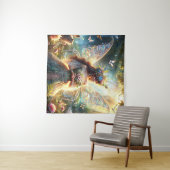 Fairy and Cat Tapestry Wandteppich (Beispiel (Horizontal))