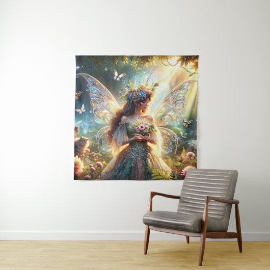 Fairy and Cat Tapestry Wandteppich (Beispiel)