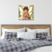 Fairy and Dragon | Chibi Anime Fairy Tale Leinwanddruck (Insitu (Schlafzimmer))