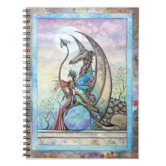 Fairy and Dragon Fantasy Art Notebook Notizblock (Vorderseite)