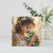 Fairy and Dragon Mystical Girl's Karte (Stehend Vorderseite)