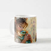 Fairy and Dragon Mystical Personalized Kaffeetasse (Vorderseite Links)