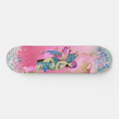 Fairy and Dragon On Pink D Brand Skateboard (Horizontal)