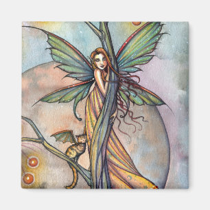 Fairy and Fairy Cat Magnet von Molly Harrison
