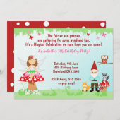 Fairy and Gnome Woodland Party | EINLADUNG (Vorne/Hinten)