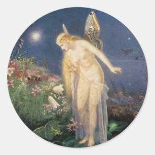 Fairy and Honey Bee Runder Aufkleber