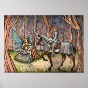 Fairy and Knight Poster von Molly Harrison
