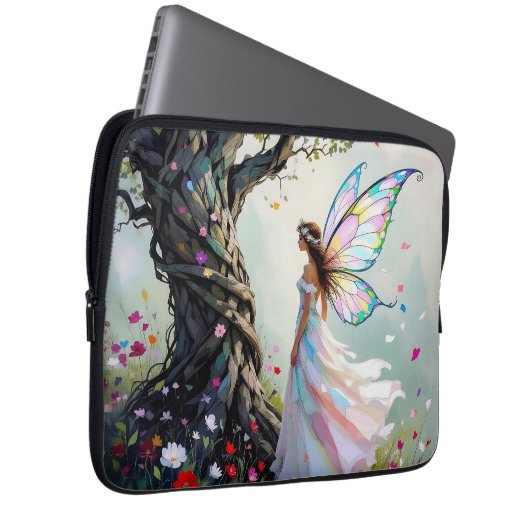 Fairy and Magical Vine Wrapped Tree Laptopschutzhülle (Vorne Rechts)