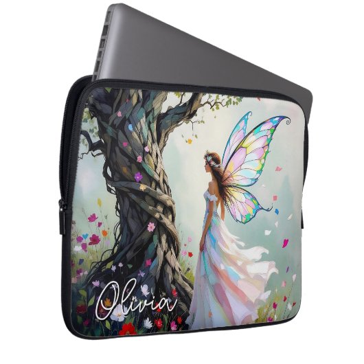 Fairy and Magical Vine Wrapped Tree Personalized Laptopschutzhülle (Vorne Rechts)