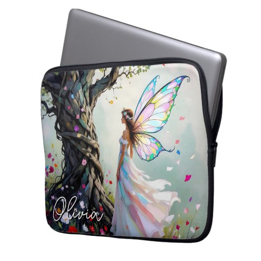 Fairy and Magical Vine Wrapped Tree Personalized Laptopschutzhülle (Vorderseite Links)