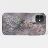 Fairy and Owl Fantasy Art iPhone Case (Rückseite (Horizontal))