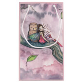 Fairy and Owl Whimsical Fantasy Art Kleine Geschenktüte (Rückseite)