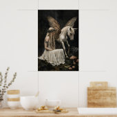 Fairy And Pegasus Art Print, Dark Academia Poster (Küche)
