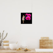 Fairy and Pink Zinnias Blume Fantasy Art Poster (Küche)