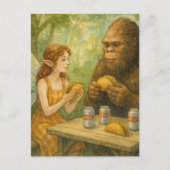 Fairy and Sasquatch Eating Tacos Postkarte (Vorderseite)