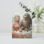 Fairy and Sasquatch Spaghetti Picnic Postkarte (Stehend Vorderseite)