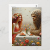 Fairy and Sasquatch Spaghetti Picnic Postkarte (Vorne/Hinten)