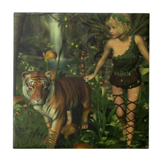 Fairy and Tiger im Dschungel Fliese