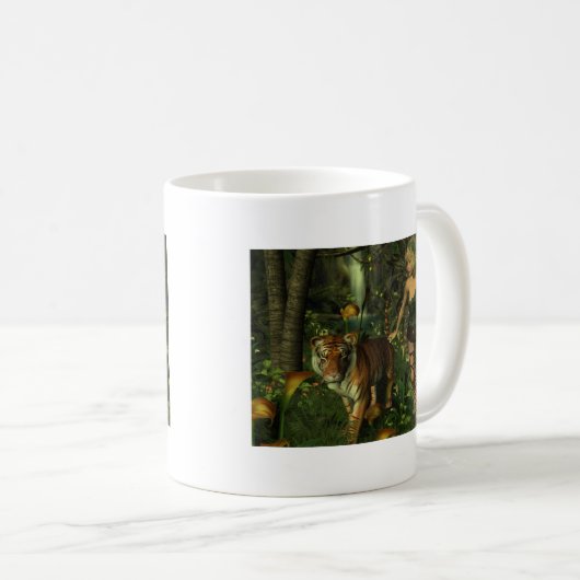 Fairy and Tiger im Dschungel Kaffeetasse (VorderseiteRechts)