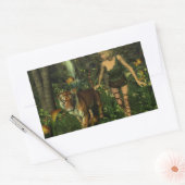Fairy and Tiger im Dschungel Rechteckiger Aufkleber (Umschlag)