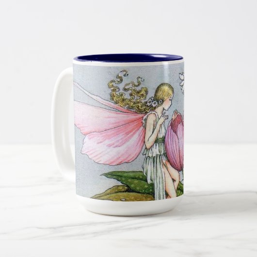 Fairy and Tulips Two Tone Tasse (Vorderseite Links)