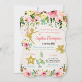 Fairy and Unicorn Einladung zum 1. (Vorderseite)