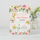 Fairy and Unicorn Einladung zum 1. (Stehend Vorderseite)