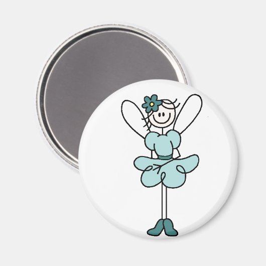 Fairy Angel im Aquamarinen Magnet (Vorderseite/Rückseite)