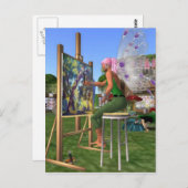 Fairy Artist Postkarte (Vorne/Hinten)