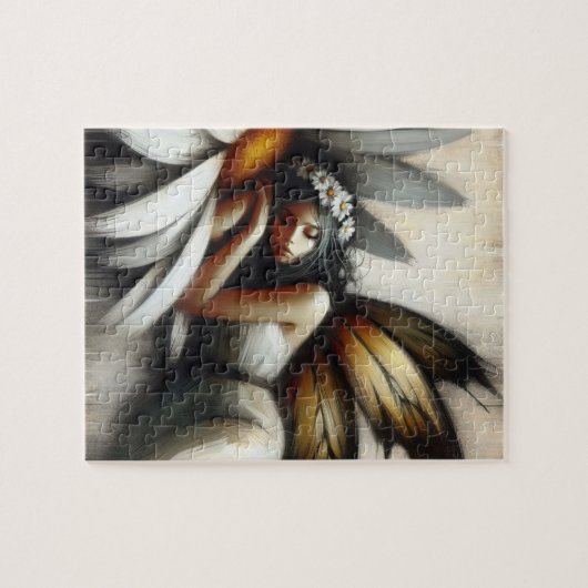 Fairy Asleep auf einer Daisy-Blume Puzzle (Horizontal)