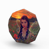 Fairy at Sunset in a field of poppies Fantasy Art Fotoblock (Rechts)