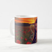Fairy at Sunset in a field of poppies Fantasy Art Kaffeetasse (Vorderseite Links)