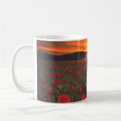 Fairy at Sunset in a field of poppies Fantasy Art Kaffeetasse (Links)