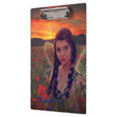 Fairy at Sunset in a field of poppies Fantasy Art Klemmbrett (Links)