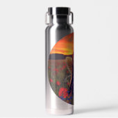 Fairy at Sunset in a field of poppies Fantasy Art Trinkflasche (Vorne)