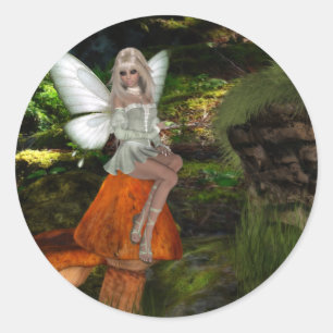 Fairy auf einem Mushroom Design 2 Sticker