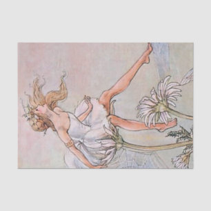 Fairy auf einer Blume von Florence Anderson Seidenpapier
