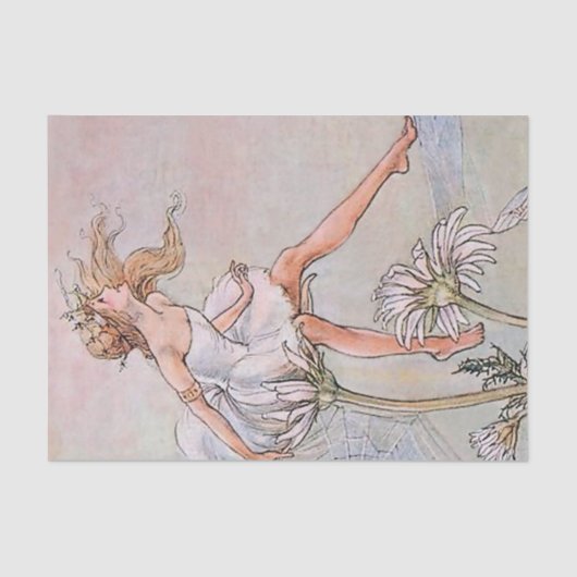 Fairy auf einer Blume von Florence Anderson Seidenpapier (Vorderseite)