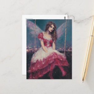 Fairy auf einer Schaukel Postkarte