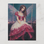 Fairy auf einer Schaukel Postkarte (Vorderseite)